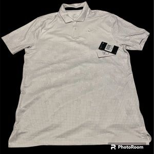 NWT-NIKE DRI-FIT VAPOR GRAPHIC GOLF POLO WHITE MEDIUM